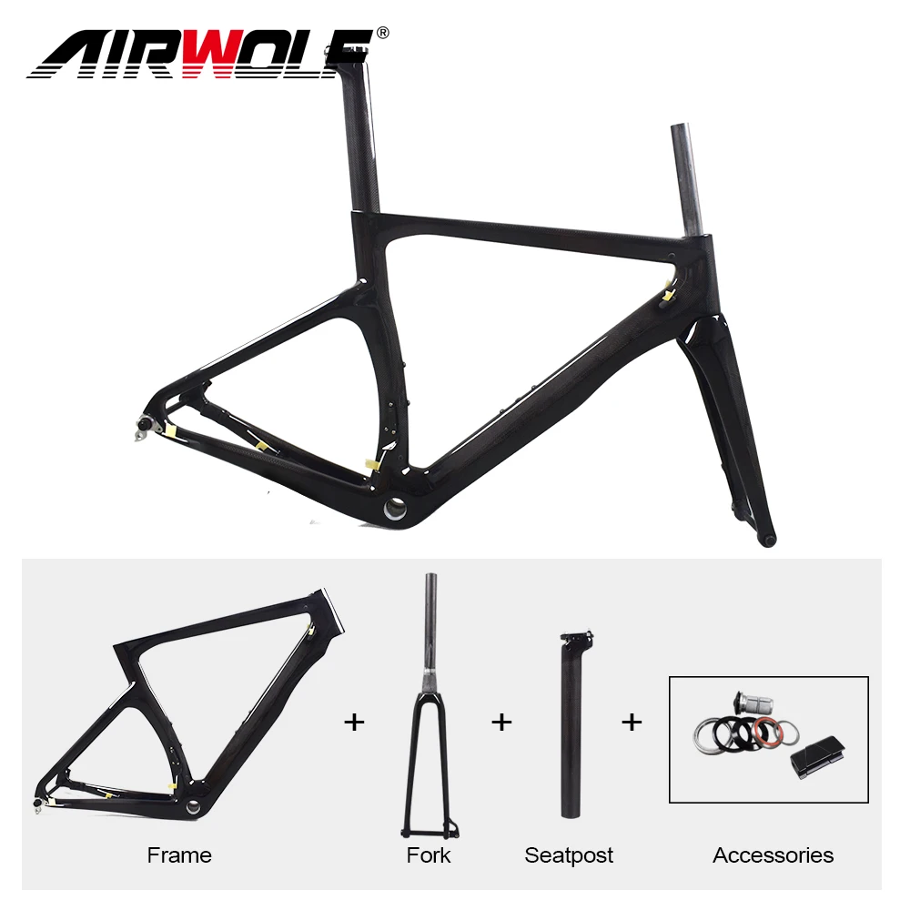 Airwolf карбоновая рама велосипеда через ось 142 мм * 12 диск для дорожного Рама