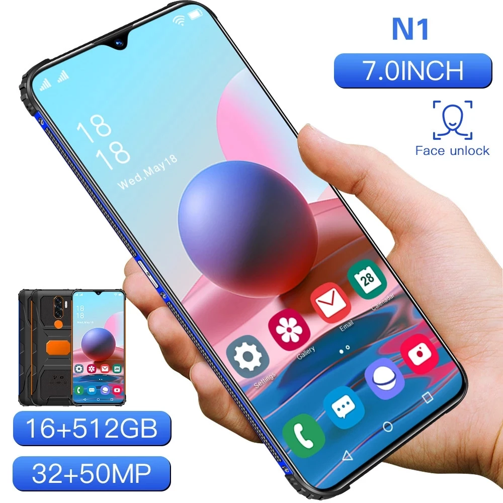 

Rugged Smartphone N1 7.0“ Shockproof Andriod11 Waterproof Qualcomm 888 16g 512gb Dual Sim 6800mah Multi-language hot
