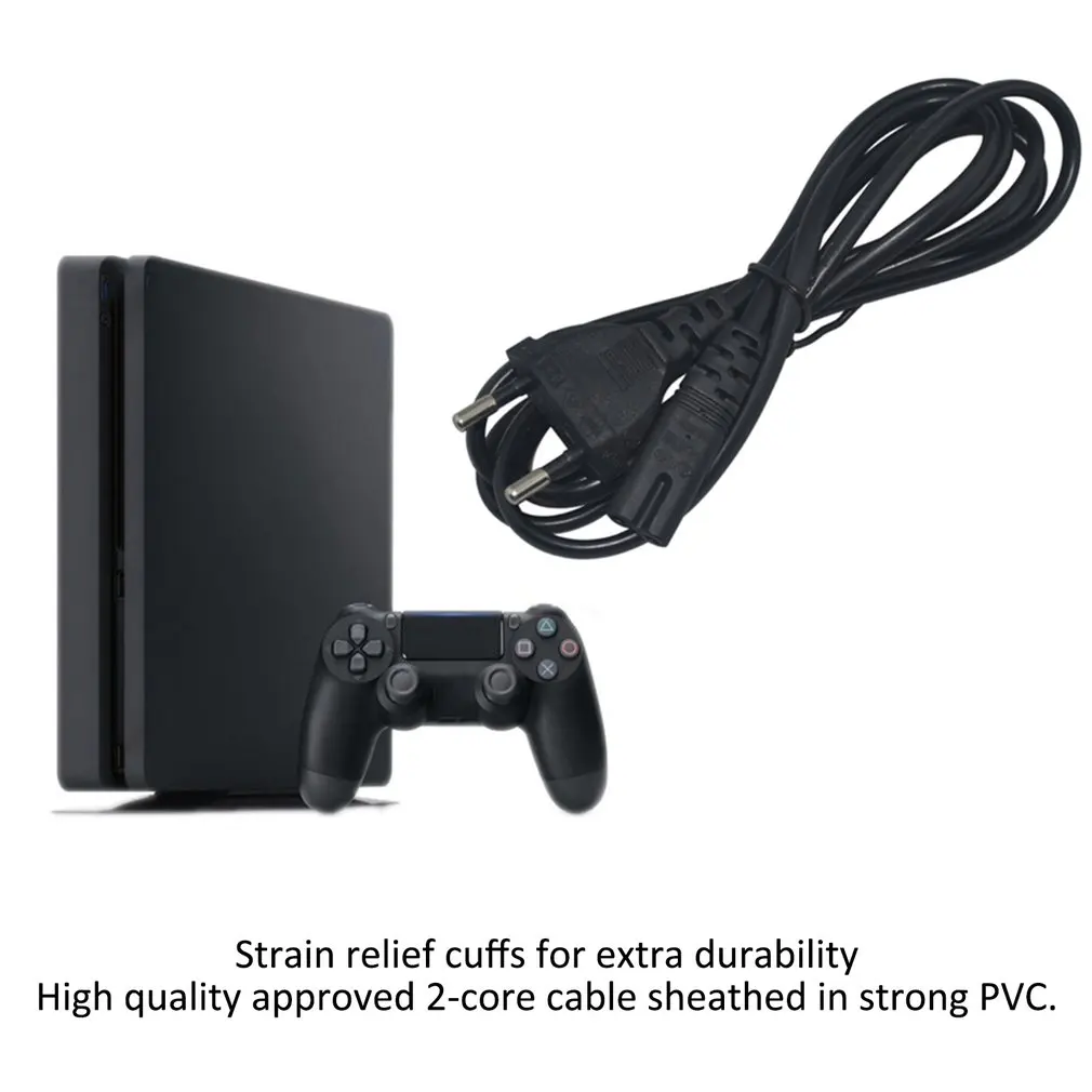 Универсальный кабель 1,5 м для PS2 PS3 PS4 тонкий Xbox Европейский стандарт огонь корова шнур питания кабель 8 восемь хвост