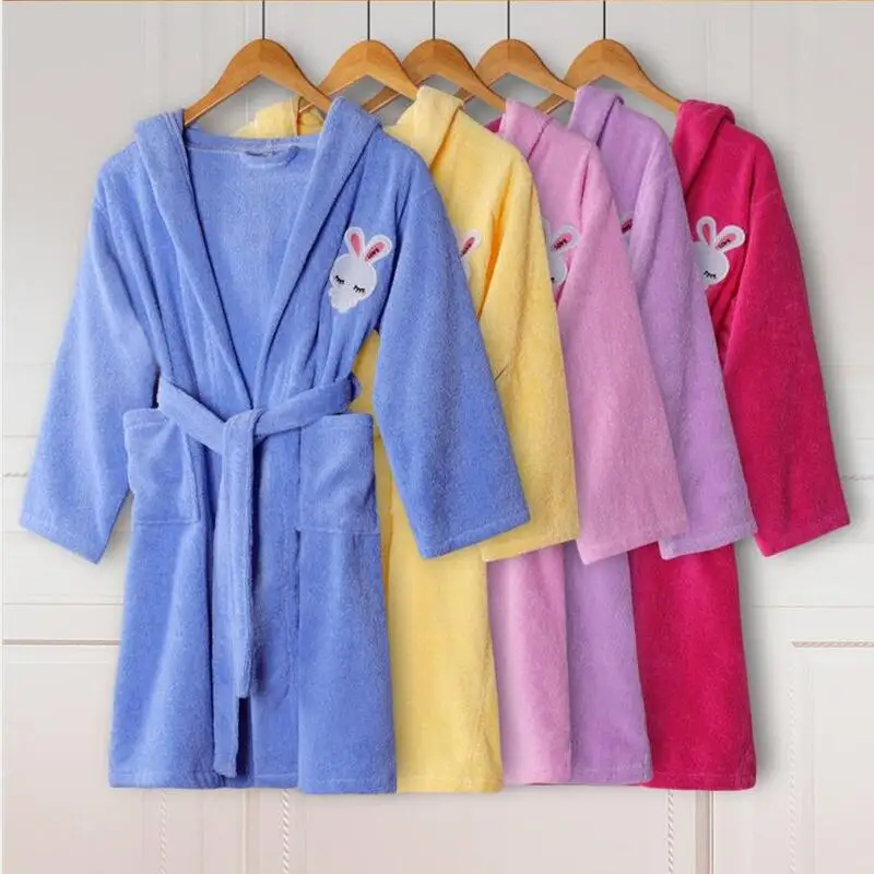 

Детский махровый хлопковый Халат с капюшоном на осень и зиму, детский банный халат с вафельным рисунком на весну и лето, одежда для сна для м...