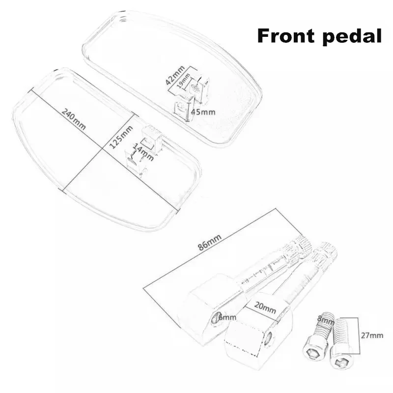 Передняя и задняя педаль пассажирского мотоцикла подставка для ног пола HONDA Shadow