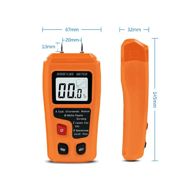 

0-99.9% Handheld Digital Wood Moisture Meter Humidity Tester for Firewood Paper 94PC