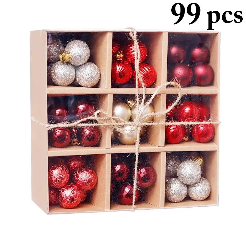 

Christmas Ball Ornaments Small 99Pcs Christmas Tree Decor Accessories Xmas Tree Hanging Balls Party Supplies