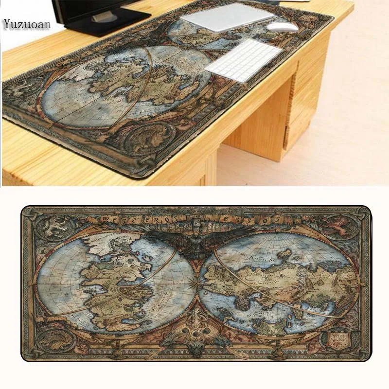 Yuzuoan, большая акция, карта старого мира, игровой коврик для мыши в подарок, компьютерный ноутбук, оверлок, коврик для мыши, большая скорость игры, оптические мыши - Цвет: 400X900X2MM
