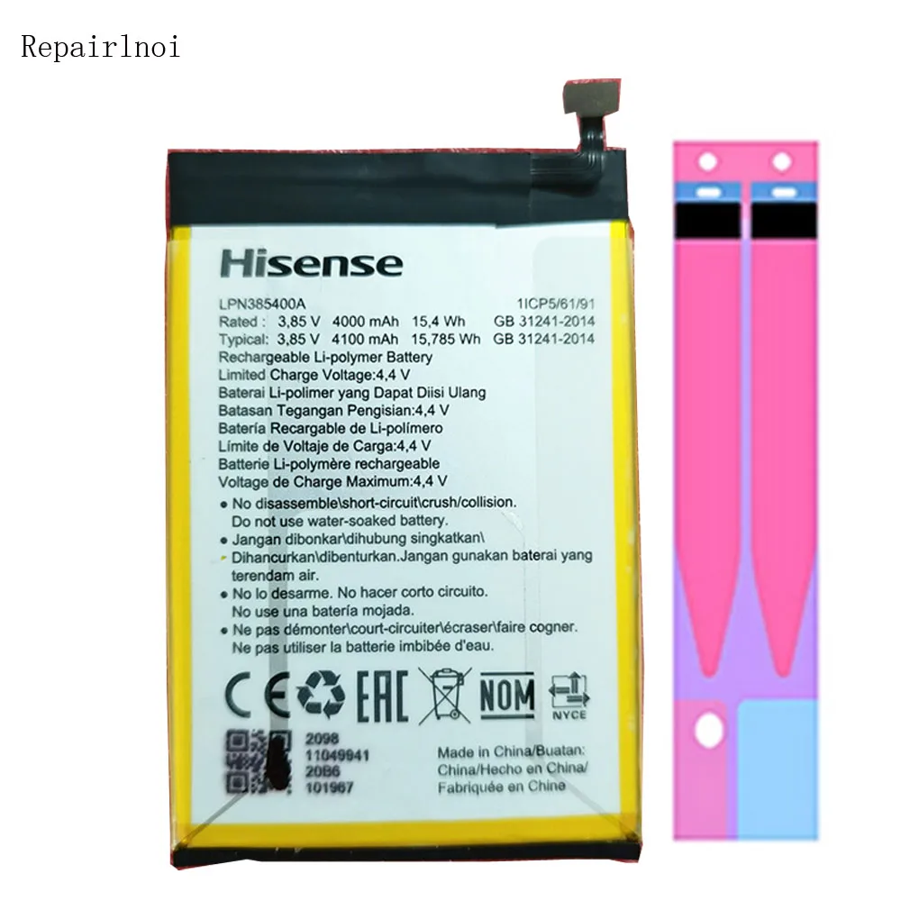 

Оригинальная Аккумуляторная Батарея 3,85 В 4100 мАч для Hisense V40 HLTE229E, сменные батареи для ремонта смартфона