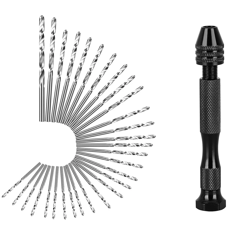 

31PCS Precision Pin Vise Mini Drill Bit Mini Mini Hand Drill Tool Set