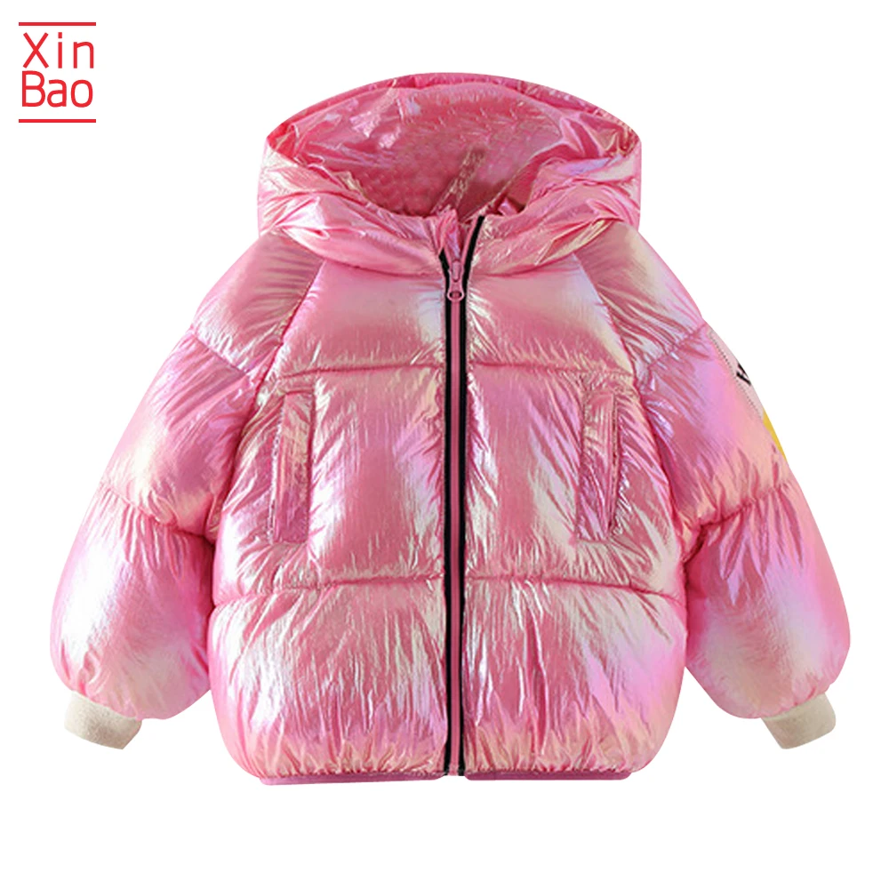 XINBAO/Новинка года; зимняя куртка; Детские плотные теплые парки; яркие пальто с капюшоном; зимний комбинезон для маленьких мальчиков и девочек; верхняя одежда; детские пуховики - Цвет: rose red
