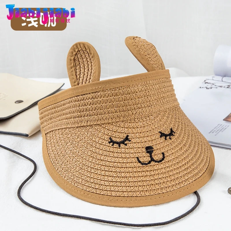 Детская летняя соломенная шляпа для мальчиков УФ-Солнцезащитная Бейсболка