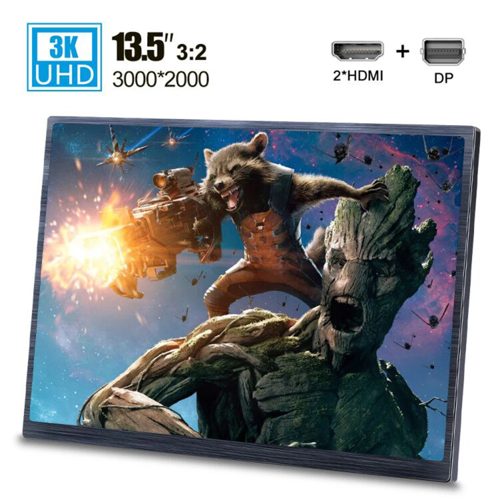 13 5 &quot3K портативный компьютерный монитор для Mac Book Pro 2020 IPAD ПК ноутбук телефон HDR