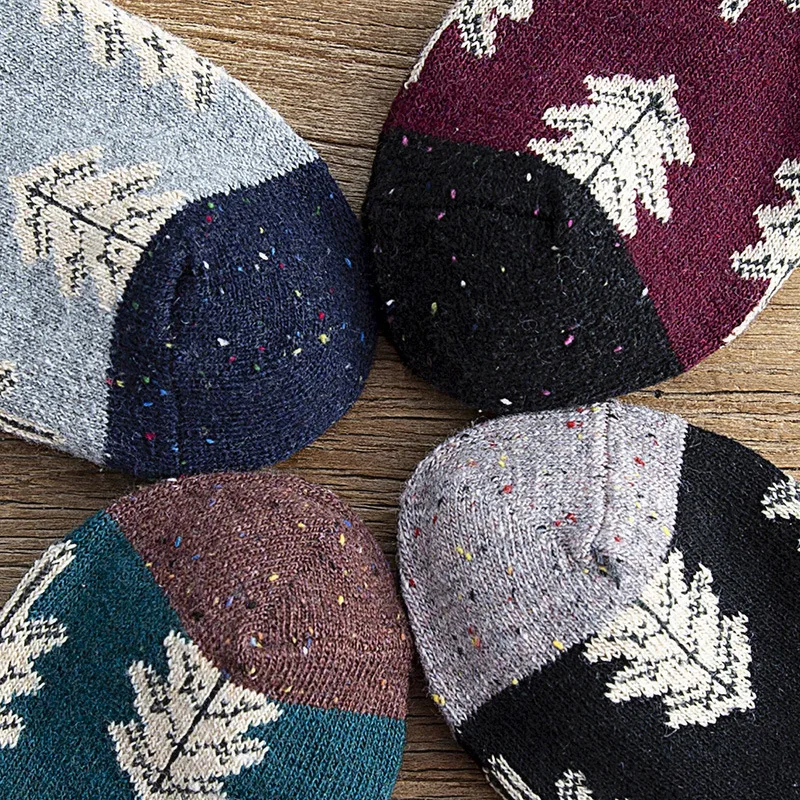 

Christmas Socks Women Winter Thicken Small Tree Knitting Sox Unisex Color Matching Elastic Force Keep Warm Harajuku Socks