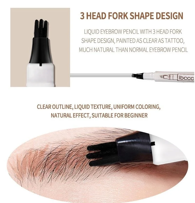 

1Pcs Waterproof Prong Liquid Eyebrow Pencil Eyebrow Coloring Natural Lasting Eyebrow Tattoo Female Eyebrow Beauty Makeup Tool