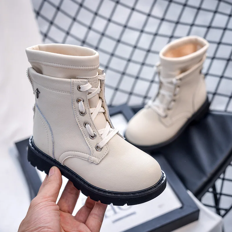 Ботинки martin на молнии сзади для мальчиков кожаные ботинки девочек Botas детские