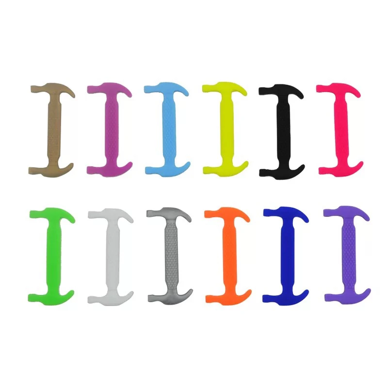 16pcs/set Silicone Shoelaces Elastic No Tie Shoe Laces Kids Adult Fashion Hammer Type Running Sneakers Shoelace Lazy Shoes Laces
