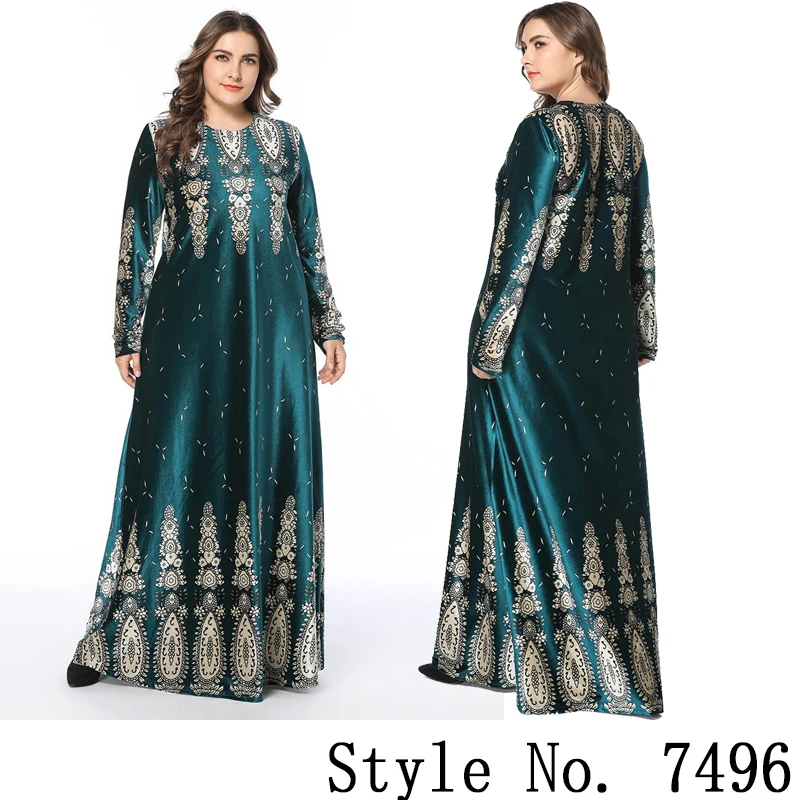 muslim kaftan dress Мусульманский женский длинный рукав Дубайский хиджаб Макси платье Арабский Кафтан абайя скромный исламский ОАЭ пакистанский Турция кимоно Jalabiya платья - Цвет: muslim kaftan dress