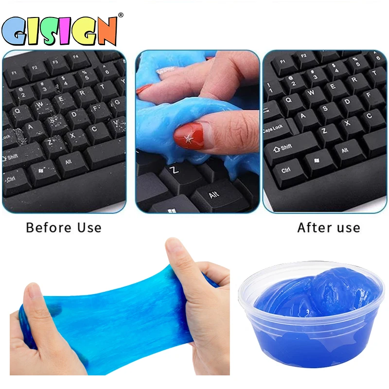 

60ML Super Dust Clean Clay Dust Keyboard Cleaner Slime Toys Cleaning Gel Car Gel Mud Putty Kit USB for Laptop Cleanser Automobil