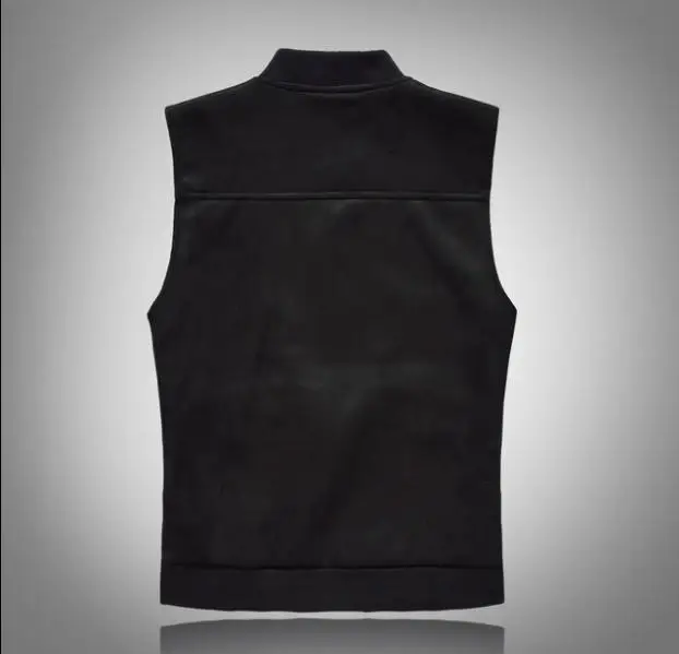 Жилет мужской джинсовый повседневный Приталенный жилет из денима нашивка в