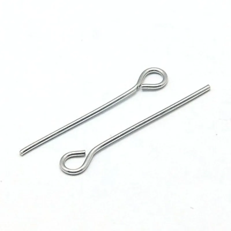 

200 PCS Stainless Steel Eye Pin Jewelry Findings 20x0.6mm Hole: 2mm for Jewelry Making Craft DIY Christmas gifts New Year gifts