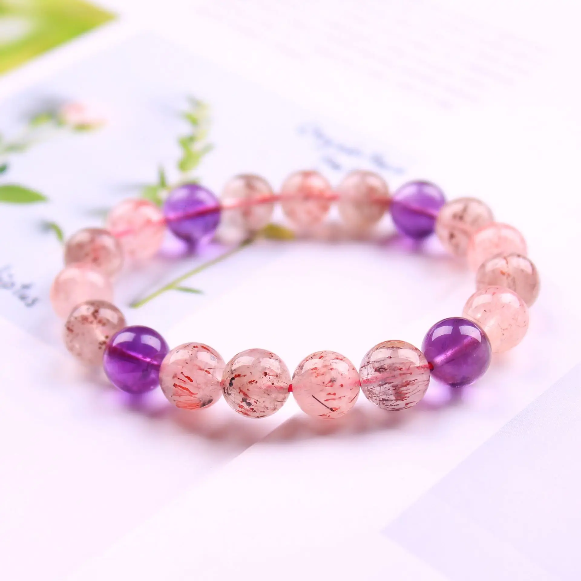 

Natural stone super seven crystal beads elastic bracelet for men and women Energy Jewelry Healing Bracelet Gift Bijoux