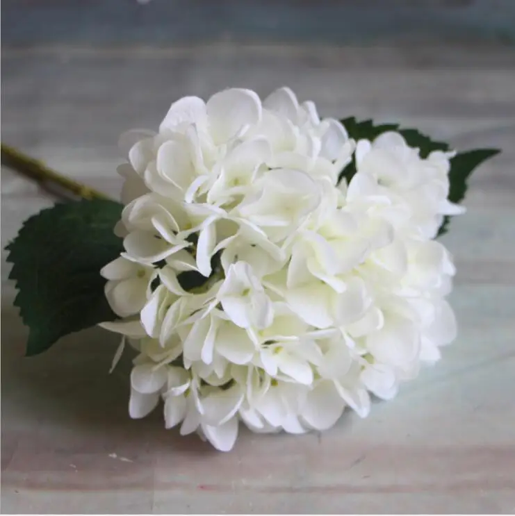 Artificial Hydrangea Flower 47cm Fake Silk Single Real Touch Hydrangeas For Wedding Centerpieces Home Party Decorative Flowers