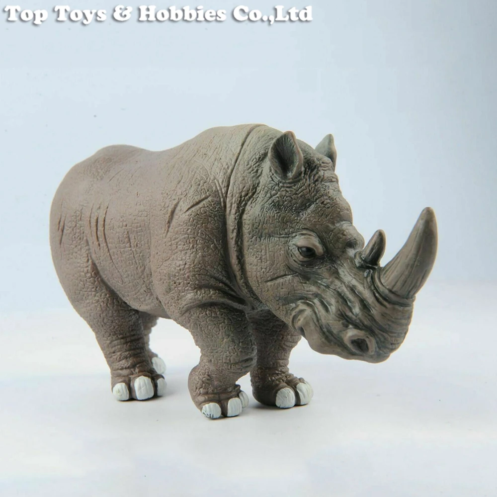 

In Stock 15 x 10 cm Big rhinoceros Figure Model Simulation Wild Animal Figure Toys For Child Gifts