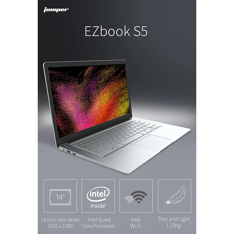 Jumper EZbook S5 14 0 дюймов IPS ноутбук N3450 четырехъядерный 8 Гб DDR4 + 256 ГБ SSD Windows 10