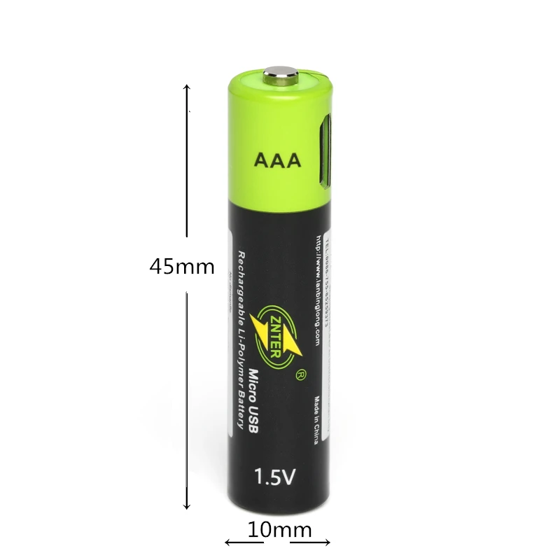 4 шт./лот ZNTER Mirco USB аккумуляторная батарея 1 5 в AAA 600 мАч игрушечный пульт