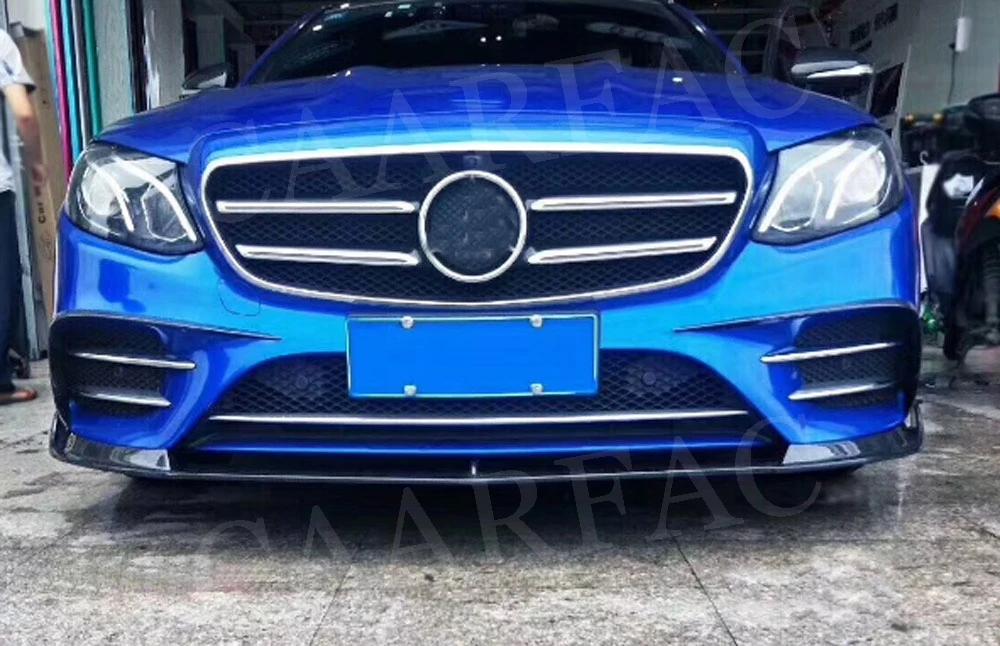 Для Benz W213 Sport E-class E200 E260 E300- карбоновое волокно передний бампер спойлер для губ защита подбородка автомобильный Стайлинг