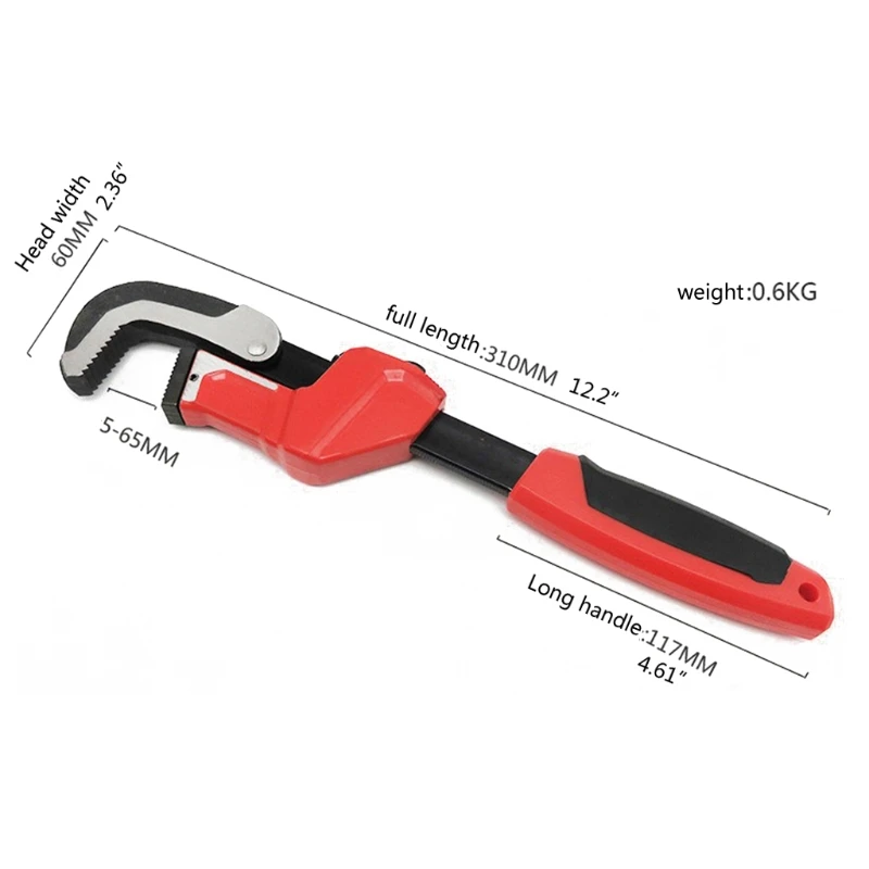 

Pipe Wrench Heavy Duty Pipe Wrench Plumbing Water Pump Monkey Pipe Wrench for Gas Tank Repair Household Plumbing Durable