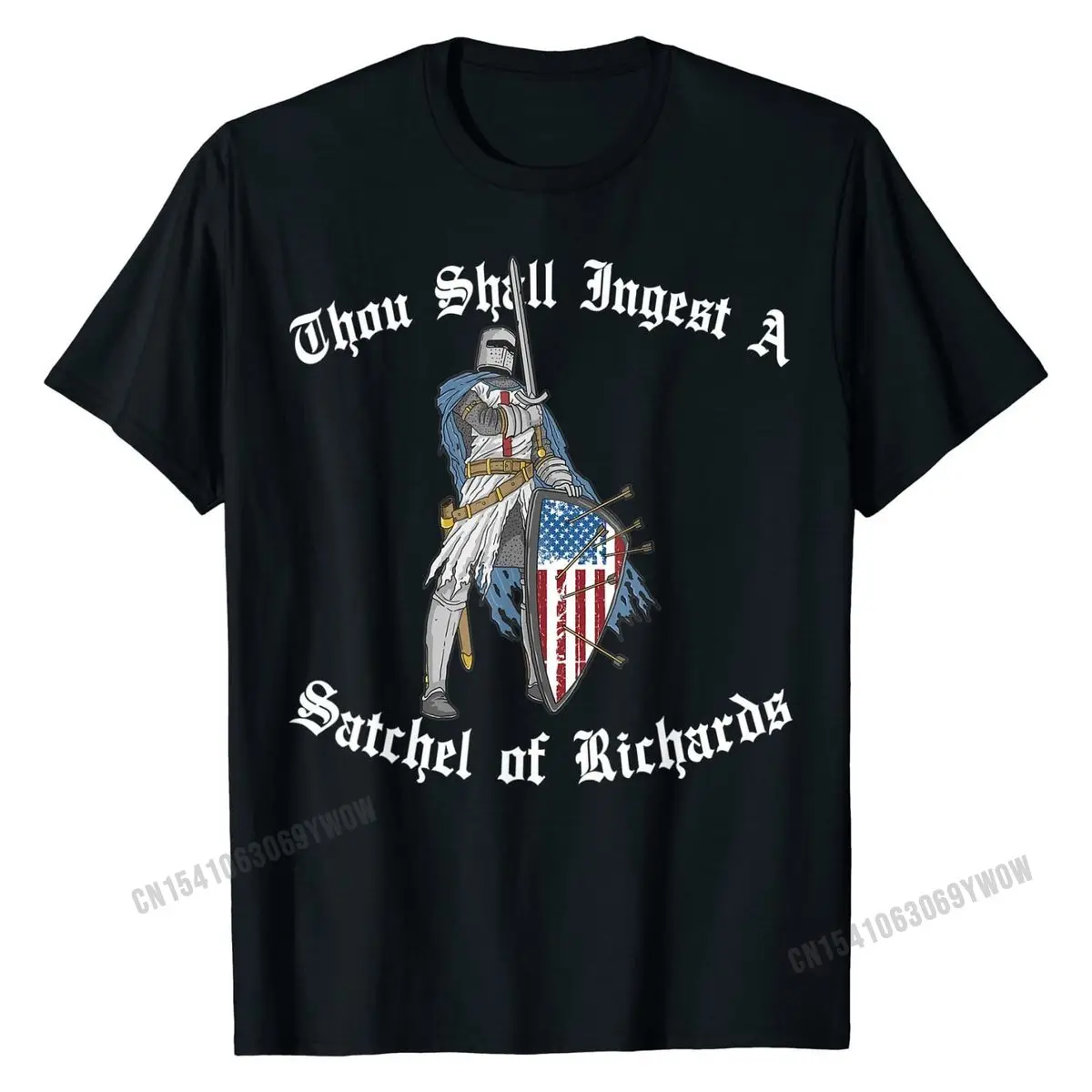 

Thou Shall Ingest a Satchel of Richards Eat a Bag of Dicks T-Shirt Men's T Shirts Prevailing Cotton Tops Shirt Classic