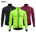 Мужская зимняя велосипедная куртка WOSAWE, теплая ветрозащитная флисовая куртка с длинным рукавом, Джерси, одежда для бега, езды на горном и шоссейном велосипеде
