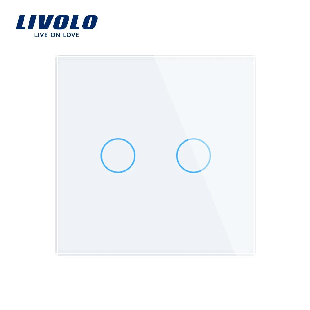 Сенсорный выключатель Livolo из закаленного стекла стандарт ЕС 220 ~ 250 В перем. Тока