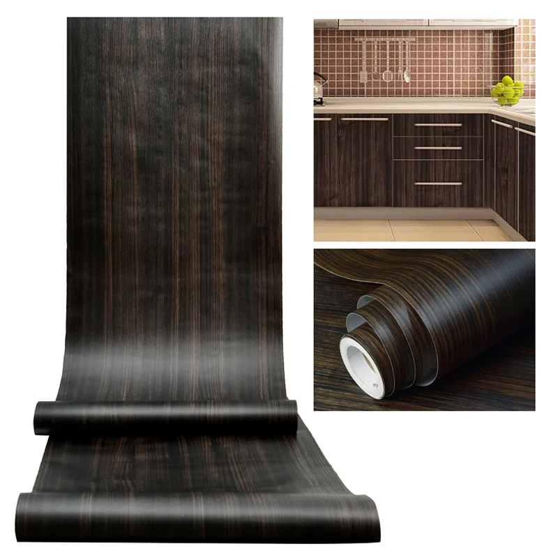 

Waterproof PVC Wood Grain Wallpaper for Furniture Renovation Peel and Stick Vinyl Wallpapers Kitchen Cabinet Decor Tapety J105