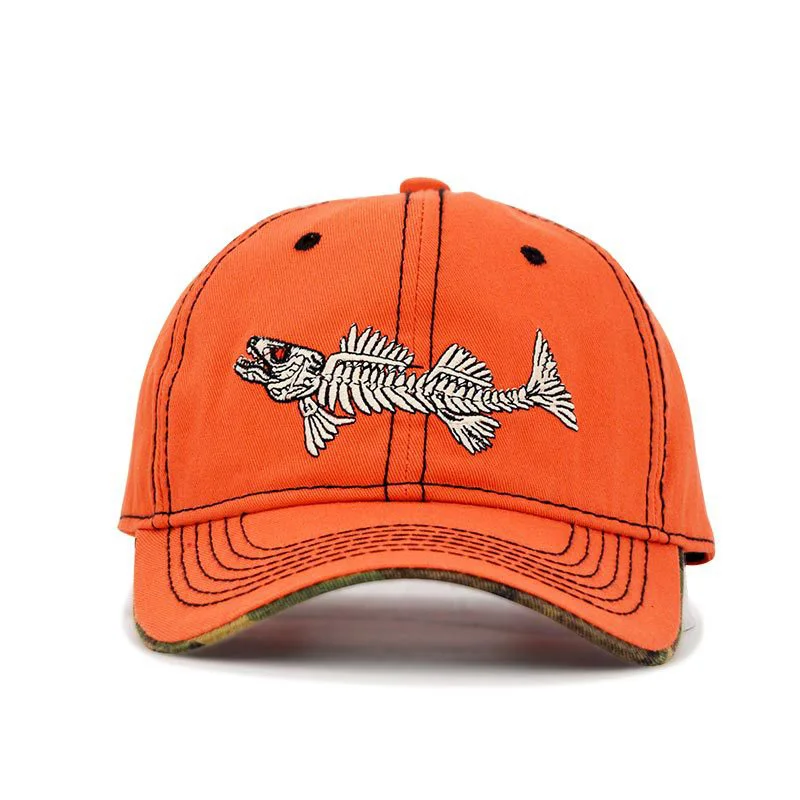 Бейсболка Fish Bone для мужчин и женщин Snapback шляпа рыбалки с вышивкой отца ребенка