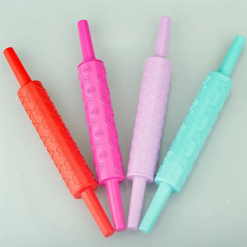 

1 Piece Rolling Pin Embossing Baking Tool Non Stick Dough Pastry Roller Cookies Fondant Cake Patterned Decor Kitchen Accessories