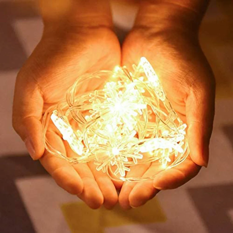 

6M Snowflake Christmas Light 40pcs LED String Light Christmas Light Outdoor Indoor Bedroom Decoration Waterproof String Light