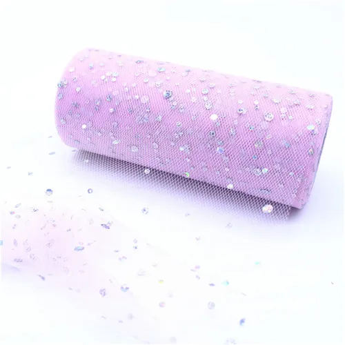 pink 15 см 25 ярдов лазерные блестки органза рулонные Тюлевая Ткань DIY Baby Shower свадебное украшение на День Благодарения домашнее украшение для вечеринки в день рождения - Цвет: pink