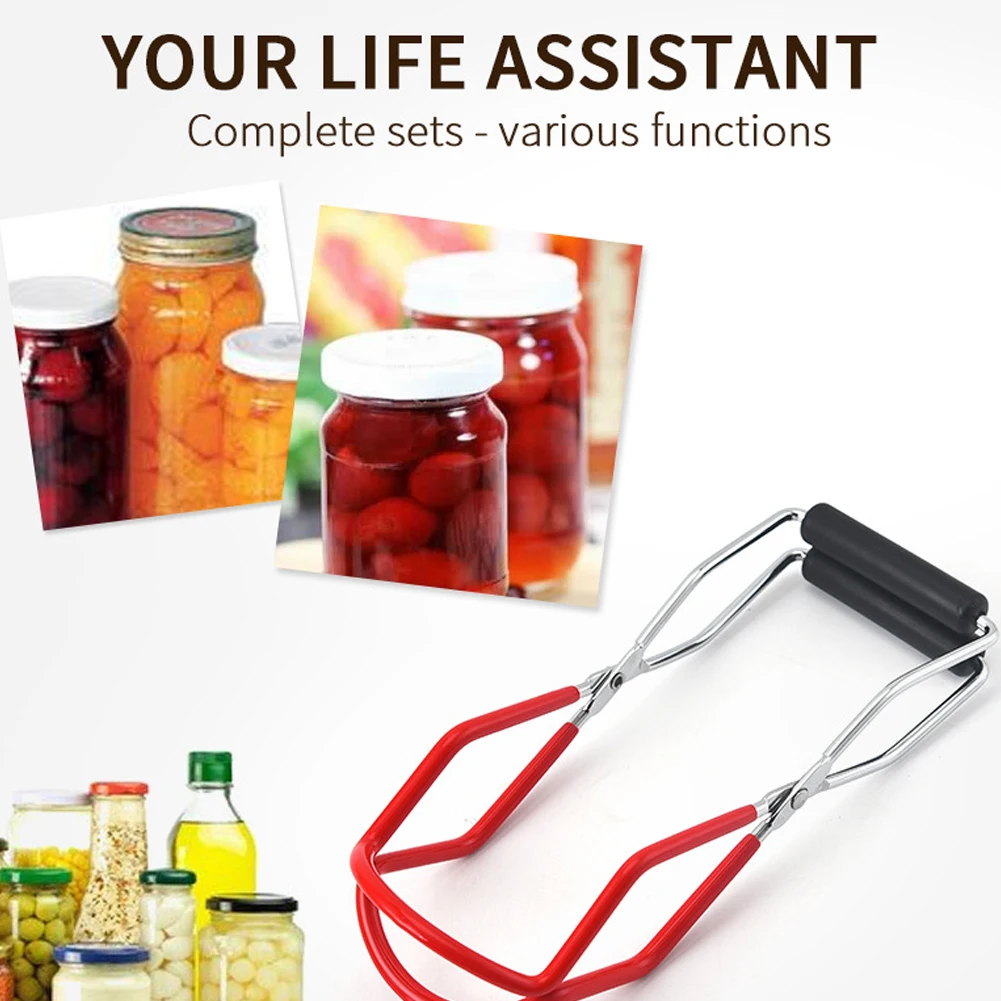 

Canning Jar Lifting Tongs Set for Beginners,Jar Lifter, Canning Funnel, Jar Wrench, Lid Lifter, Canning Tongs, Measurer, Kitchen