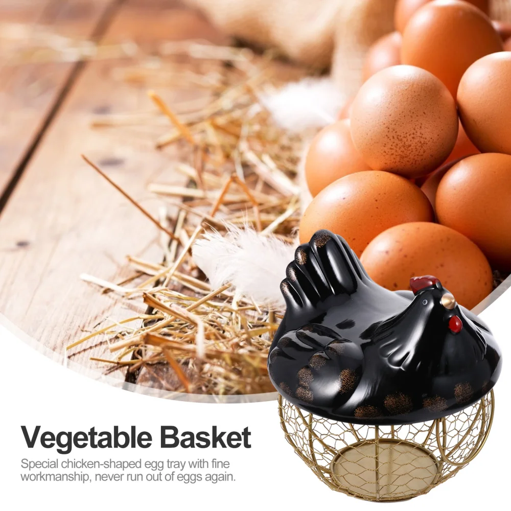 

1Pc Practical Storage Basket Sturdy Iron Basket with Lid Kitchen Storage Basket