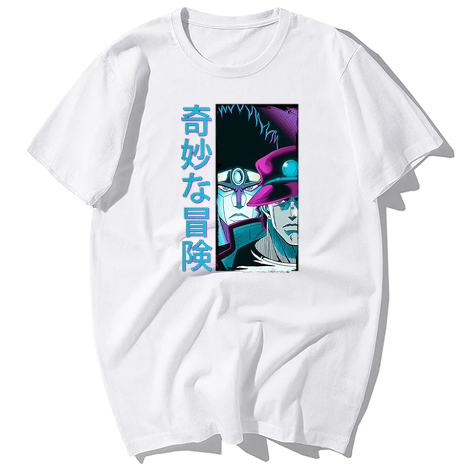 

Fashion Japanese Anime JoJo's Bizarre Adventure Print T-shirts Summer Casual Harajuku Streetwear