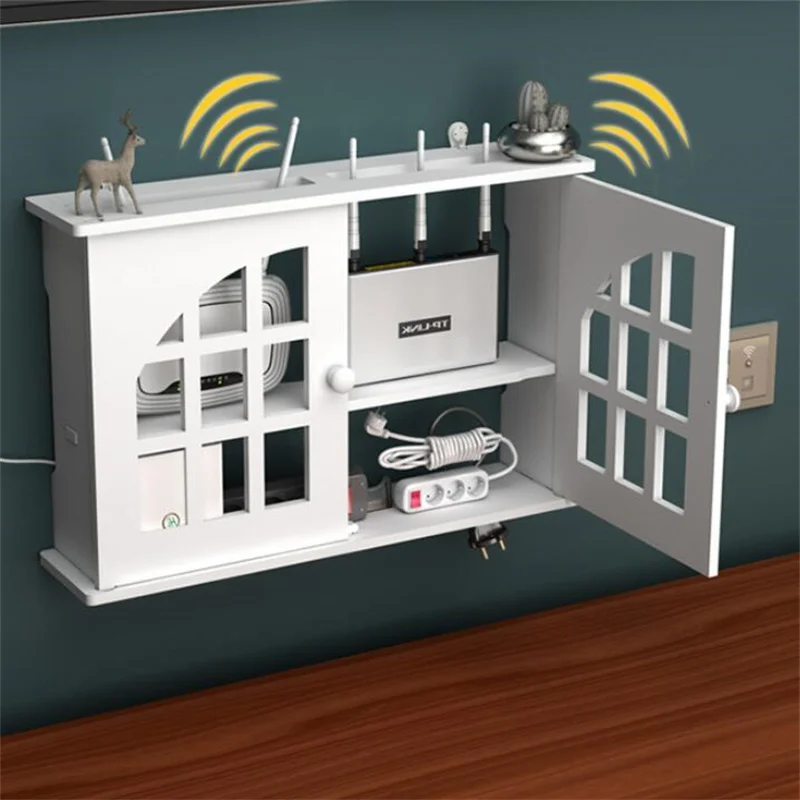 Wi-Fi полка для маршрутизатора Cable держатель с питанием большие беспроводные ящики