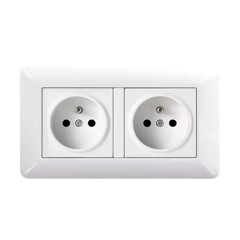 

French Standard Socket 146 Type French Wall Concealed Electrical Socket Pulg Panel Power Outlet 16A 110-250V