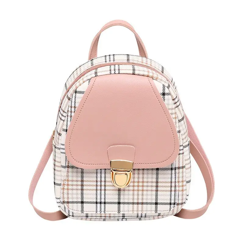 

Vento Marea Mini Backpack Crossbody Bag For Teenage Girl Plaid Women Shoulder Phone Purse Korean Style New Trendy Female Bagpack