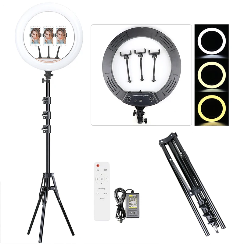

18inch 45CM LED Selfie Ring Light With 1.9m Tripod Stand 2700-7000K Photographic lighting Ringlight For Camera Phone Makeup