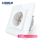 Настенная розетка Livolo, белая стеклянная панель, 110  250 В переменного тока, 16 А