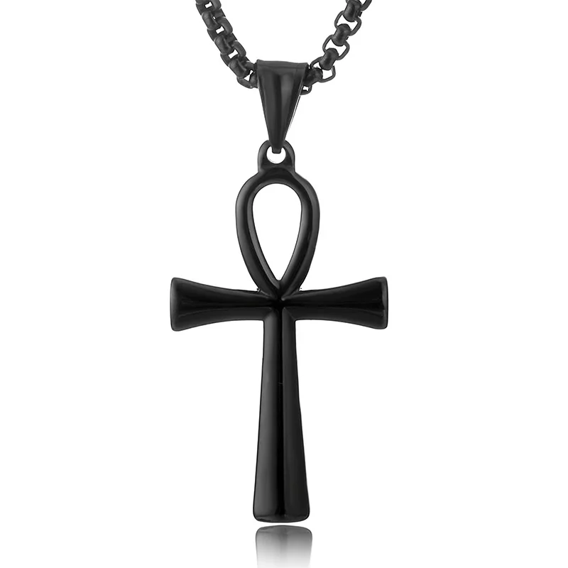

Classic Vintage Egyptian Cross Pendant Necklace For Women Men Alloy Gold Silver Color Pendant Necklace Female Jewelry Accessorie