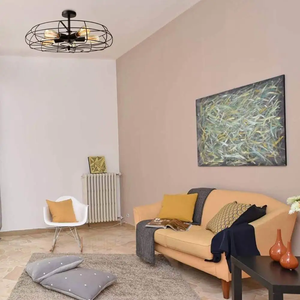 Полузаподлицо потолочный светильник винтажный подвесной промышленный черный