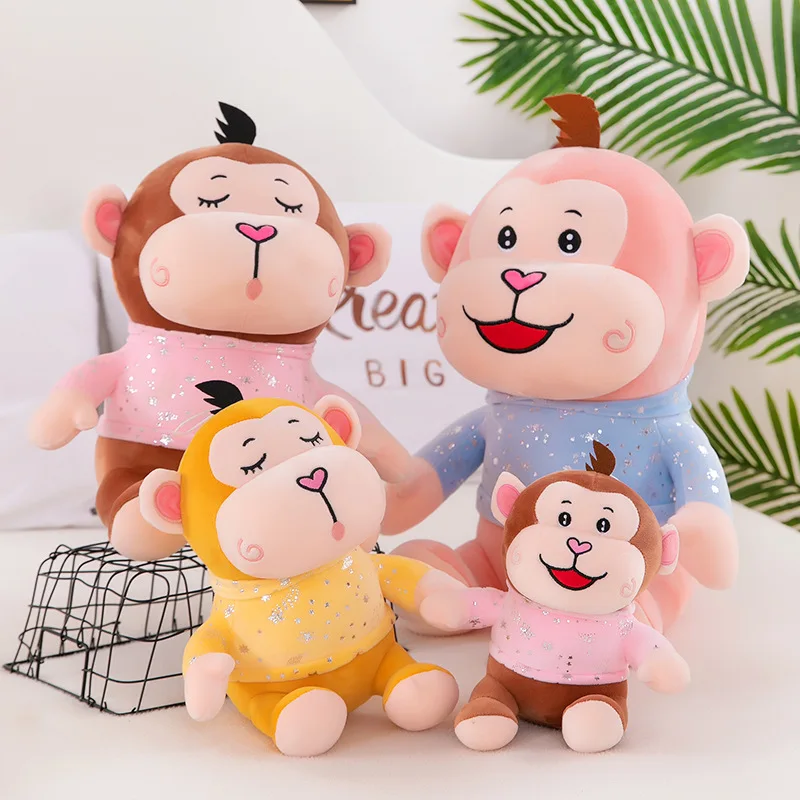 

Free ship 35/40/50cm monkey plush toy doll children's birthday gift soft christmas toys for car cute things decorative pillows