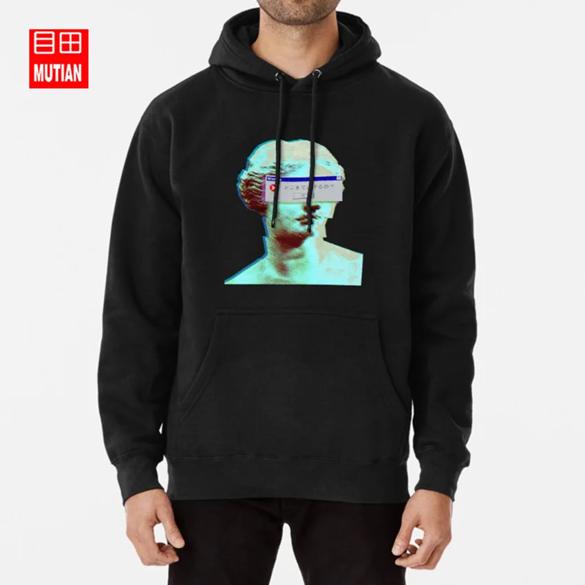 Vaporwave ослепленные толстовки кофты эстетика Эстетическая мраморная каменная статуя окна предупреждение