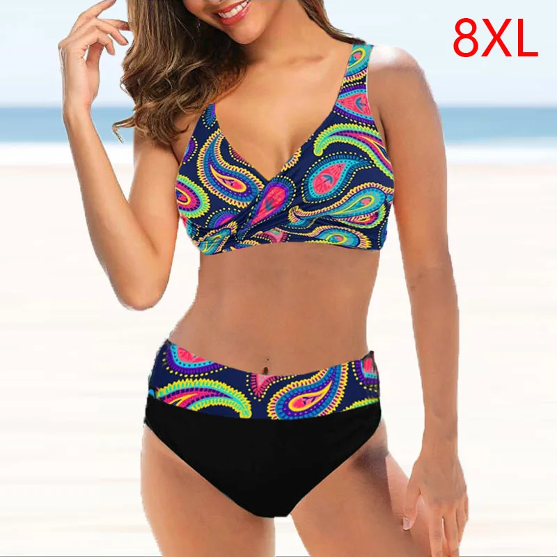 2020 размера плюс 8XL Для женщин без полосок сексуальный бикини набор пуш ап Женский
