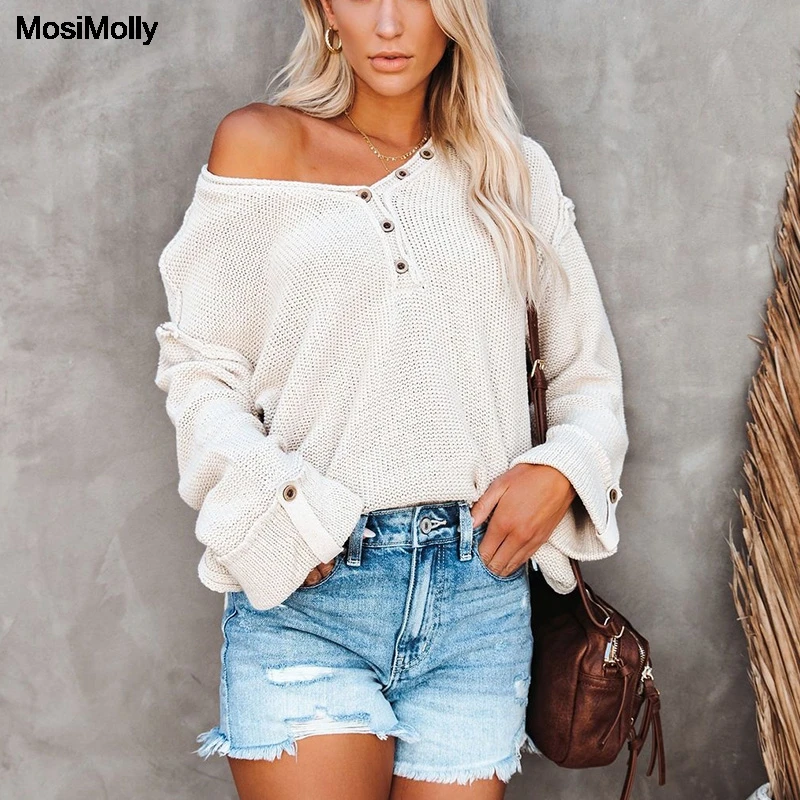 

MosiMolly Cool Sweater Women Jumper Pullovers Women 2021 AW sweater Knitting Sweater Tops Loose Sweater Oversize